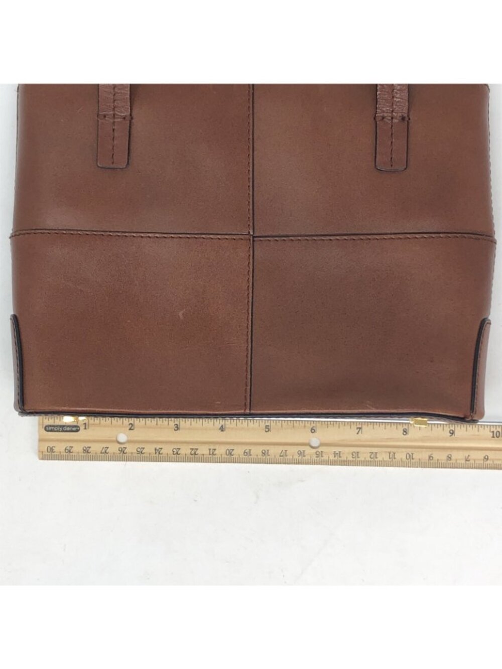 Etienne Aigner Purse Small Brown Genuine Leather Double Handle Hand Bag Casual - Picture 9 of 12